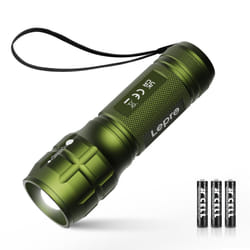 LE LED Torch Battery Powered, LE1000 Bright Hand Flashlight, Adjustable Focus, Water Resistant, Lightweight, for Power Cut, Camping, Dog Walking, Easy