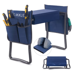 Patented Garden Kneeler and Seat Heavy Duty Upgraded Garden Bench with Thicker Wider Soft Detachable Kneeling Pad with 2 Tool Store Pouches Nice for M