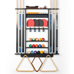 XcSOURcE Pool Stick Holder  2-IN-1 Pool cue Rack  Ping Pong Paddle Holder  100 Solid Pine Wood Wall Mount Holds Billiards and Table Tennis Accessories