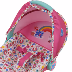 Baby Alive: Deluxe Doll Car Seat  Pink & Rainbow  3in1  Fits Dolls Up to 18  Multifunctional Unit That Can Be Used As A Doll Carrier Or A Feeding Chai