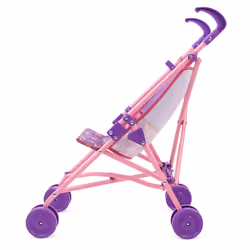 Peppa Pig: Doll Umbrella Stroller - Purple  Pink  Flowers - Accessory for Dolls Up to 24""""  Foldable Design  Retractable Canopy  Kids Toy  Ages 3+