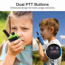 GT-18 Walkie Talkie PMR446 License Free Radio for Kids Adults, Long Range Rechargeable Walky Talky 1500mAh Battery, Dual-PTT, 16 Channels, Scan,