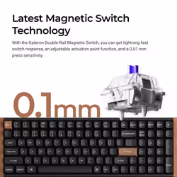 Keychron K4 HE keyboard Universal USB + RF Wireless + Bluetooth Black, Wood - Additional view 3