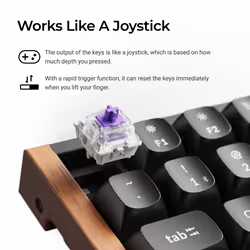 Keychron K4 HE keyboard Universal USB + RF Wireless + Bluetooth Black, Wood - Additional view 4