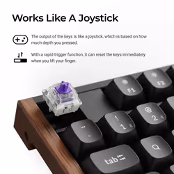 Keychron K10 HE keyboard Gaming USB + RF Wireless + Bluetooth QWERTY UK English Black, Wood - Additional view 4