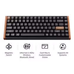 Keychron K2 HE keyboard Gaming USB + RF Wireless + Bluetooth QWERTY UK English Black - Additional view 2