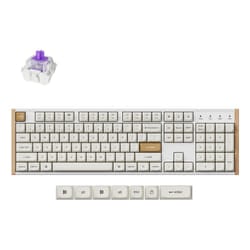 Keychron K10 HE keyboard Gaming USB + RF Wireless + Bluetooth QWERTY UK English White, Wood