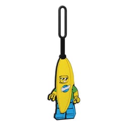 Lego Silicone Luggage Tag for Travel  Suitcase  Backpack  Summer Beach Bag - Banana Guy 53057  Writable Surface on Back for Identification. Measures A