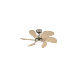 Westinghouse Ceiling Fans 78158 Turbo Swirl One 76 cm Six Indoor Ceiling Fan, Opal Frosted Glass, wood, Titanium Finish with Light Maple Blades