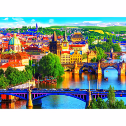 Cra-Z-Art - RoseArt - Kodak 1500PC - Scenic Old Town Bridges Over The VLTAVA River