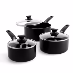 GreenPan Cambridge 3 Piece Saucepan Set, Mixed set, Black, Bakelite, Ceramic, Ceramic, China, 215 mm