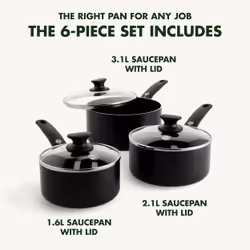 GreenPan Cambridge 3 Piece Saucepan Set