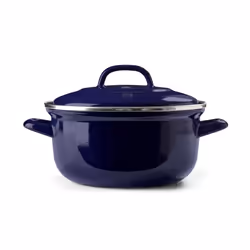 BK, Indigo Round Enameled casserole with Lid - 24 cm42 Litre, Blue