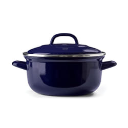 BK, Indigo Round Enameled casserole with Lid - 24 cm42 Litre, Blue