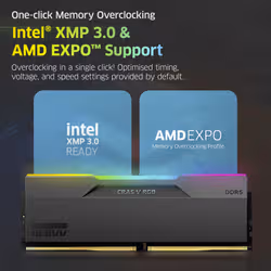 Klevv 32GB (2X16GB) 6000MHz CL30 DDR5 GAMING RAM MODULE 30-36-36-76 1.35V CRAS V RGB KIT - Additional view 7