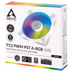 ARCTIC P12 PWM PST A-RGB 0dB - Semi-Passive 120 mm Fan with Digital A-RGB in white - Additional view 4