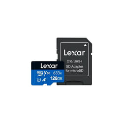 Lexar High-Performance 633x 128GB microSDXC UHS-I Card w/ SD Adapter, Up To 100MB/s Read, for Smartphones, Tablets, and Action Cameras (LSDMI128BBEU63