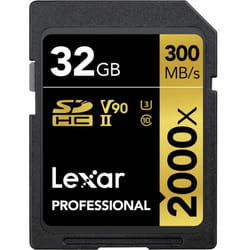Lexar Professional 2000x 32 GB SDHC UHS-II Card w/o Reader, Up To 300MB/s Read (LSD2000032G-BNNAG)