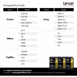 Lexar Professional 2000x 32 GB SDHC UHS-II Card w/o Reader, Up To 300MB/s Read (LSD2000032G-BNNAG)