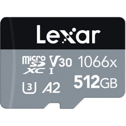 Lexar Professional 1066x 512GB microSDXC UHS-I Card w/ SD Adapter SILVER Series, Up to 160MB/s Read, for Action Cameras,...