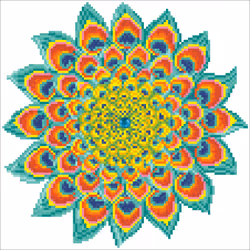 Diamond Dotz Peacock Mandala, Children's diamond painting kit, Multicolour