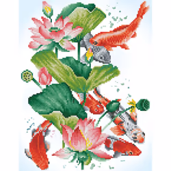Diamond Dotz Koi Portrait, Children's diamond painting kit, Multicolour