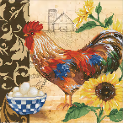 Diamond Dotz Country Rooster, Boy/Girl, Adult, Country Rooster, Multicolour, 14454 pc(s), 410 mm