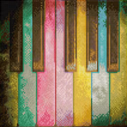 Diamond Dotz Piano Rainbow, Children's diamond painting kit, Multicolour