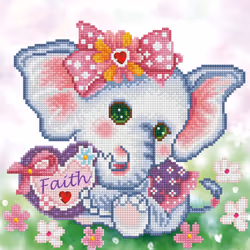 Diamond Dotz Faith Elephant, Children's diamond painting kit, Multicolour