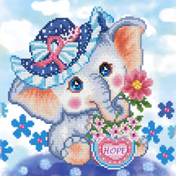 Diamond Dotz Hope Elephant, Children's diamond painting kit, Multicolour