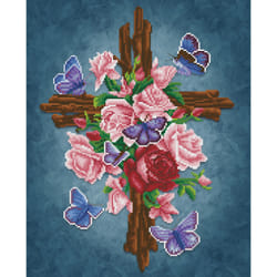 Diamond Dotz Flower Cross