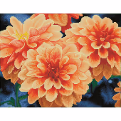 Diamond Dotz Peach Dahlias, Children's diamond painting kit, Multicolour