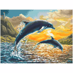 Diamond Dotz Dolphin Sunset