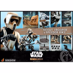 Figure Hot Toys TMS017 - Star Wars - The Mandalorian - Scout Trooper And Speeder Bike