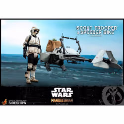 Figure Hot Toys TMS017 - Star Wars - The Mandalorian - Scout Trooper And Speeder Bike