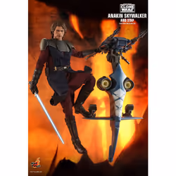 Figure Hot Toys TMS020 - Star Wars : The Clone Wars - Anakin Skywalker And Stap Deluxe Version
