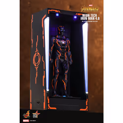 Figure Hot Toys MMSC013 - Marvel Comics - Iron Man 2 - Neon Tech War Machine Hall Of Armor Miniature Collectible