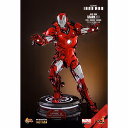 Figure Hot Toys MMS744D64 - Marvel Comics - Iron Man - Iron Man Mark III Red & Chrome Version