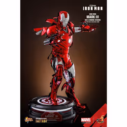Figure Hot Toys MMS744D64 - Marvel Comics - Iron Man - Iron Man Mark III Red & Chrome Version