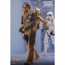 Figure Hot Toys MMS766 - Star Wars : The Empire Strikes Back - Chewbacca & Disassembled C-3PO