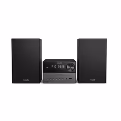 Philips TAM3505 Music System with DAB+, Bluetooth, CD and USB Charging, Home audio micro system, Black, Grey, 18 W, 7.62 cm, ...