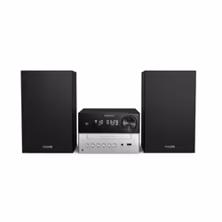 Philips TAM3205, Home audio micro system, Black, Silver, 18 W, 7.62 cm, FM, Analog