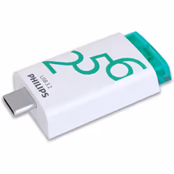Philips USB 3.2 256GB Click Series Gen 1 USB-C, 256 GB, USB Type-A, 3.2 Gen 1 (3.1 Gen 1), Other, White