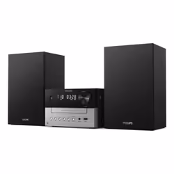Philips TAM3205M2, Home audio micro system, Black, Silver, 20 W, 7.62 cm, 6 Ω, 66 - 20000 Hz
