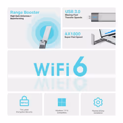 TP-Link Archer AX1800 High Gain Wireless USB Adapter - Additional view 5