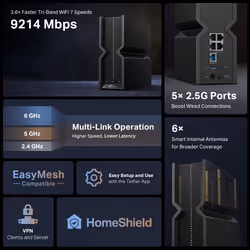 TP-Link Archer BE9300 Tri-Band Wi-Fi 7 Router - Additional view 5