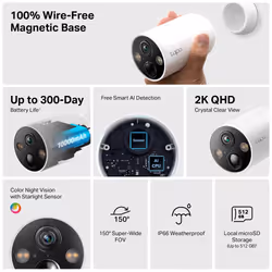 TP-Link Tapo C425 Bullet IP security camera Outdoor 2560 x 1440 pixels Ceiling/wall - Additional view 4