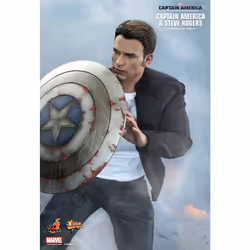Figure Hot Toys MMS243 - Marvel Comics - Captain America : The Winter Soldier - Captain America & Steve Rogers