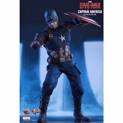 Hot Toys HT902657 Marvel Captain America Collectible Figure, Red White & Blue