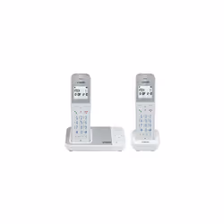 XS1051 2-Handset DECT Cordless Phone. AntiBacterial Plastic with Call Block, Answering Machine, Caller ID/Call Waiting, Volum ...